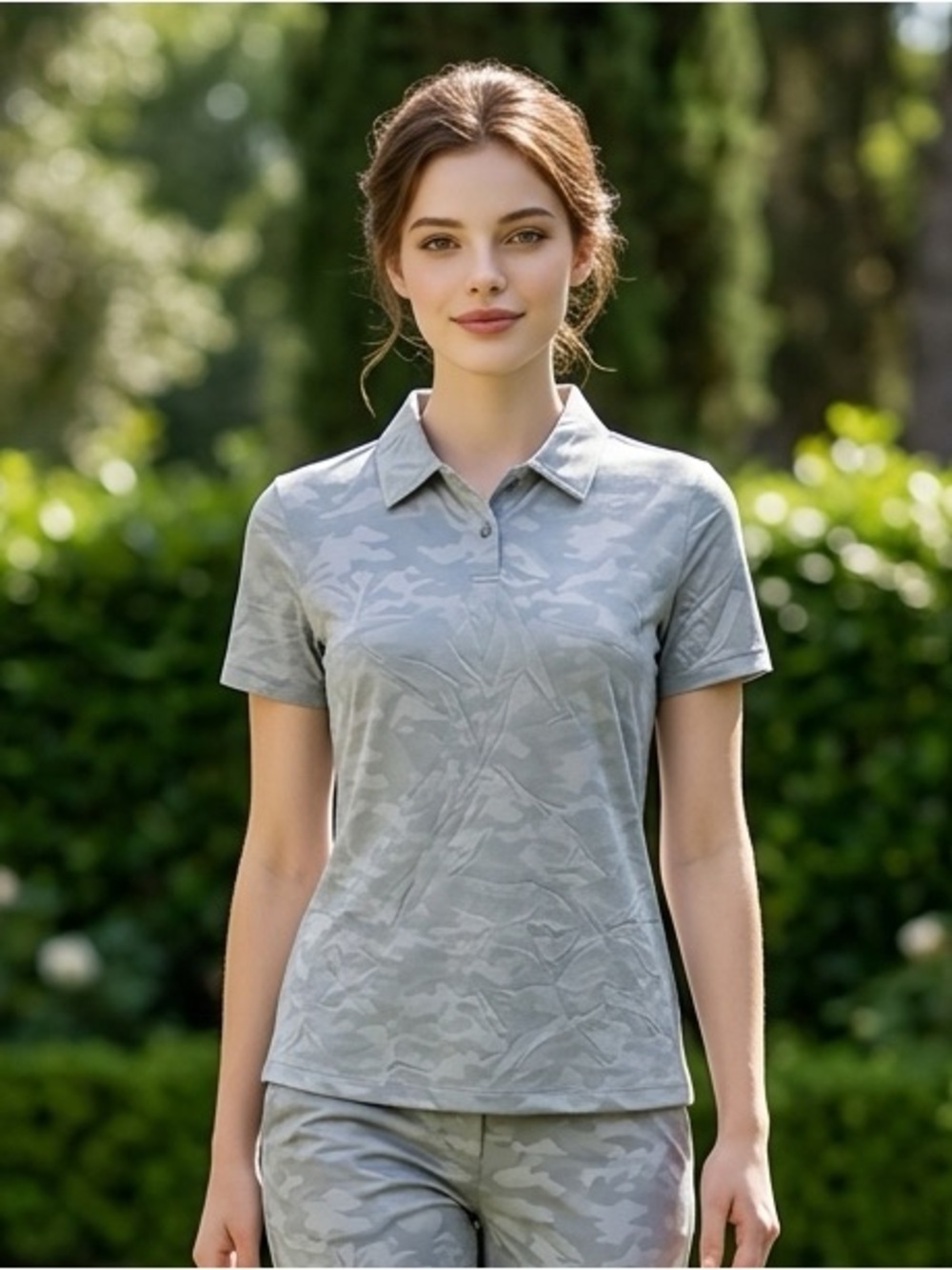 NWT NOBULL Women’s Slate Blue Polo Moisture Wicking - Size S